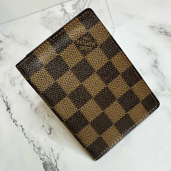 EUC Vintage Louis Vuitton Porte 2 Cartes Daimer Ebene Canvas Vertical Cardholder - Picture 6 of 12